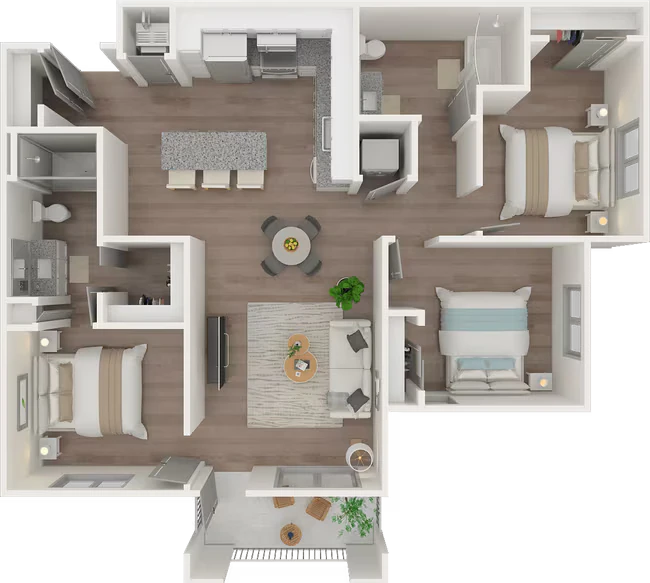 Three Bedroom 11307 floor plan